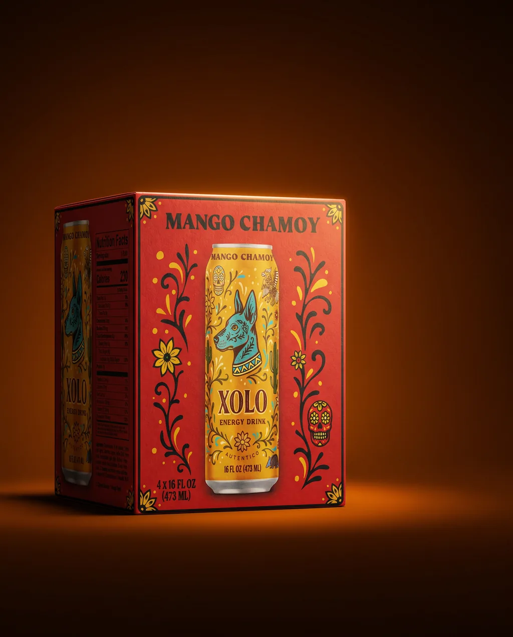 Mango Chamoy XOLO Energy Drink 4-pack